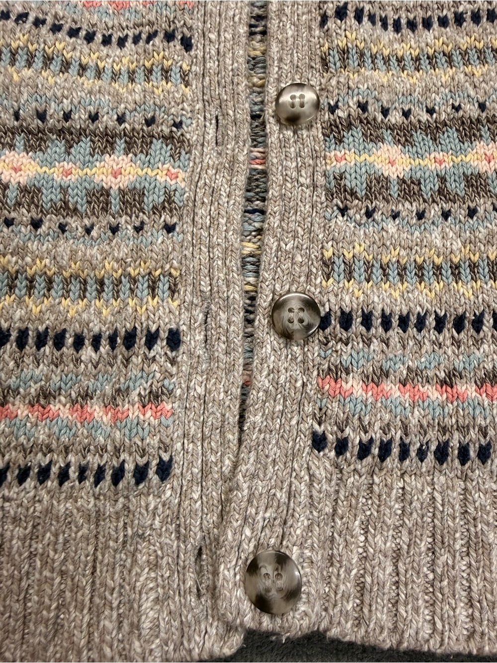 Vintage Fair Isle Cotton Knit Button-Front Vest - Picture 4 of 8